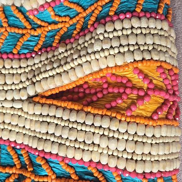 NWT Indian Wood Beaded Clutch - Picture 2 of 7